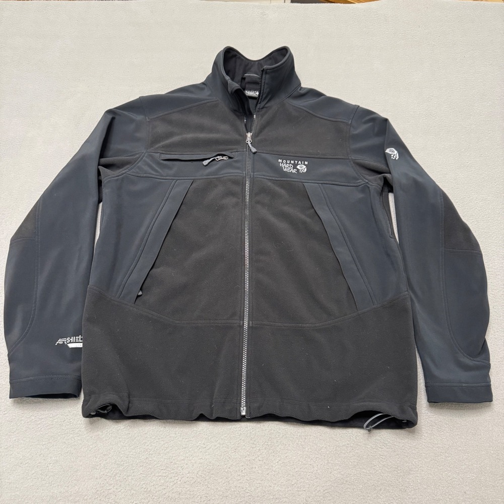 Mountain Hardwear Jacket Mens Large Black AirShield Elite Fleece Softshell